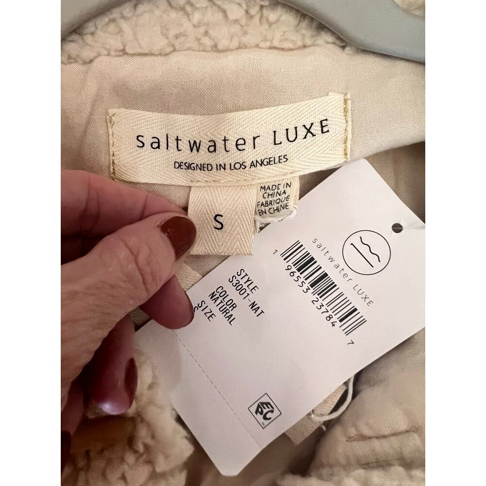 Saltwater Luxe Bexey Toggle Sherpa Jacket Jacket Natural Women's Size S NWT - Picture 5 of 7